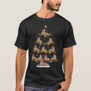 T-shirt Walrus Lights Noël Père Noël Walrus Arbre de Noël