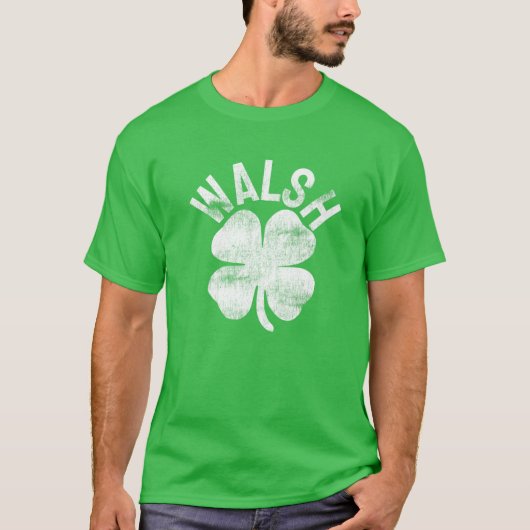 T-shirt Walsh - Nom de famille Correspondant St. Patrick's (Devant)