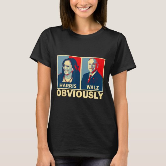T-shirt Waltz 2024 Evidemment Tim Walz Kamala Harris 2024 (Devant)