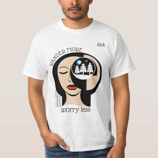 T-shirt "Wander more, worry less" (Devant)