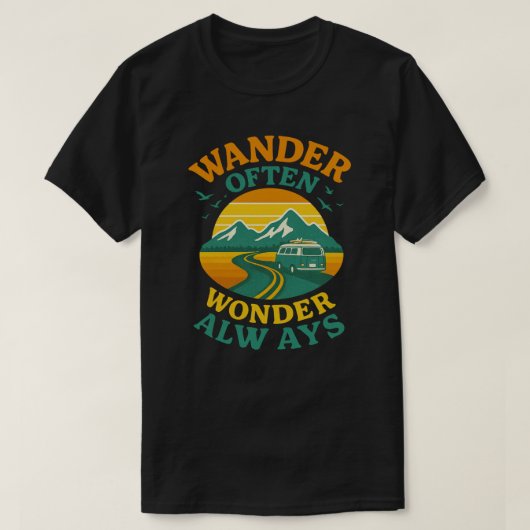 T-shirt Wander Souvent Wonder Toujours l Retro Voyage Cita (Design devant)