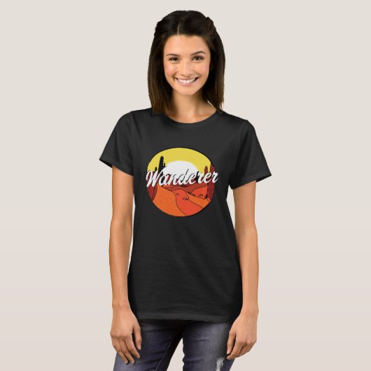 T-shirt Wanderer Boho Retro Southwest Desert Cactus (Devant entier)