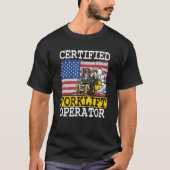T-shirt Warehouse American Flag Forklift Certified Forklif (Devant)