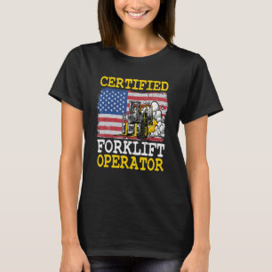 T-shirt Warehouse American Flag Forklift Certified Forklif