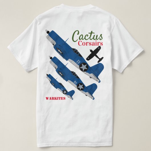 T-shirt Warkites corsaires" F4U-1 "de cactus (Design dos)