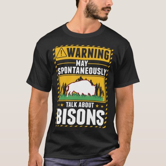 T-shirt Warning Bison Water Buffalo (Devant)
