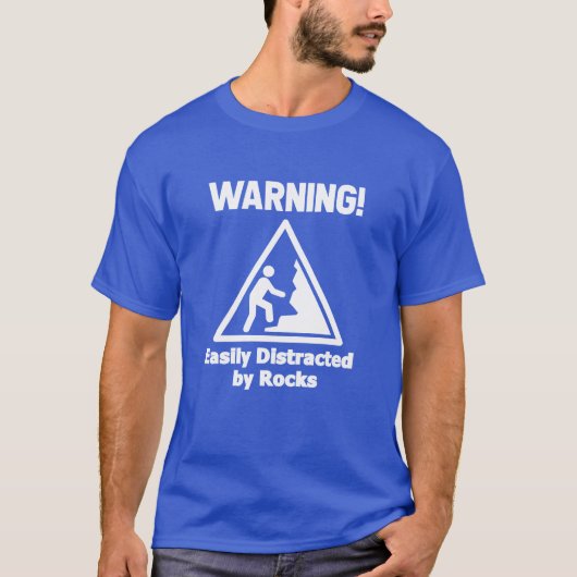 T-shirt Warning Easily Distracted By Rocks Geologist boy (Devant)