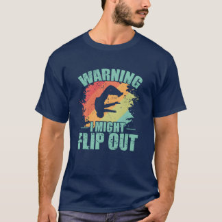 T-shirt Warning I Might Flip out Parkour Sport vintage ret