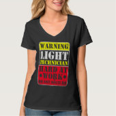 T-shirt Warning Lightning Technician at Work Do Not Distur (Devant)