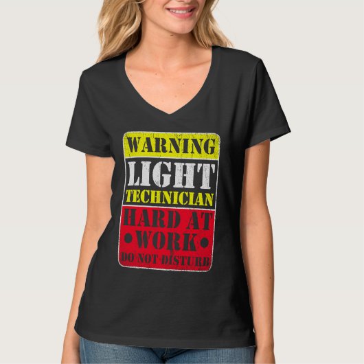 T-shirt Warning Lightning Technician at Work Do Not Distur (Devant)