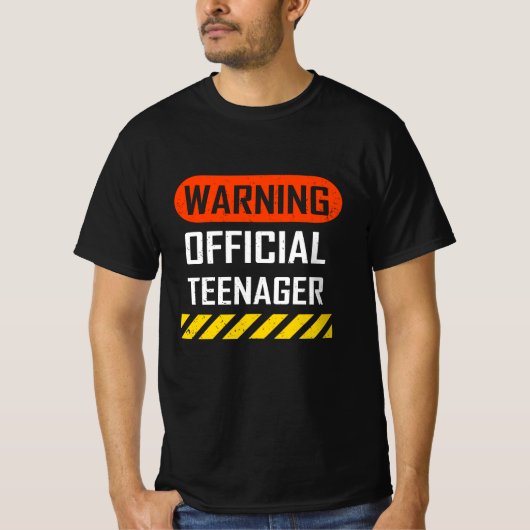 T-shirt Warning Official Teenager  - 13th Birthday Gift (Devant)