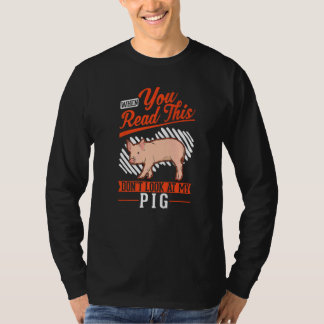 T-shirt Warning Piggy Farmer Pig  