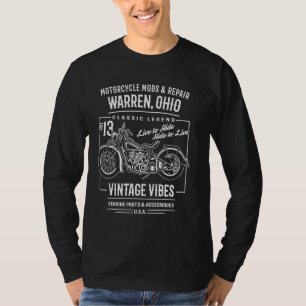 T-shirt Warren OH USA Conception de moto à style Vintage