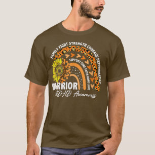 T-shirt Warrior Rainbow Orange Ribbon ADHD Awareness