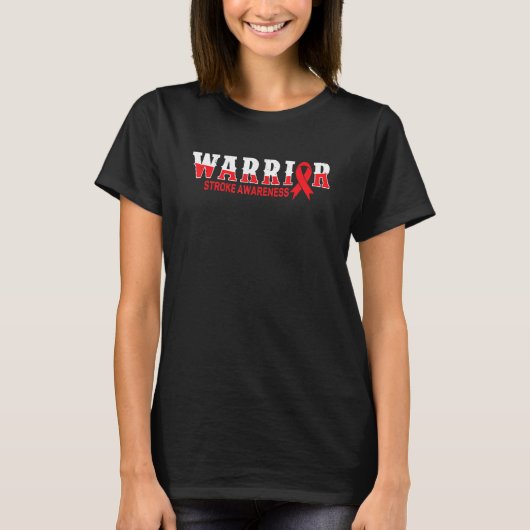 T-shirt Warrior Stroke Awareness Survivor Retro Brain Red  (Devant)