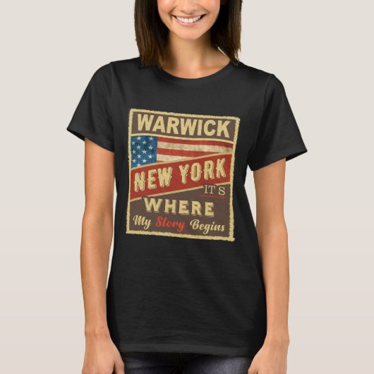 T-shirt Warwick Ny Its Where My Story Begins (Devant)