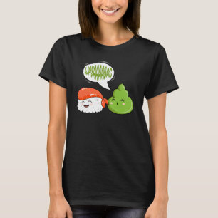 T-shirt Wasabi Saumon Sushi japonais Pâte de cheval Con