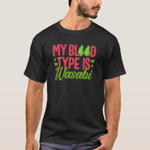 T-shirt Wasabi Type de sang Sushi Conditionnement Alimenta