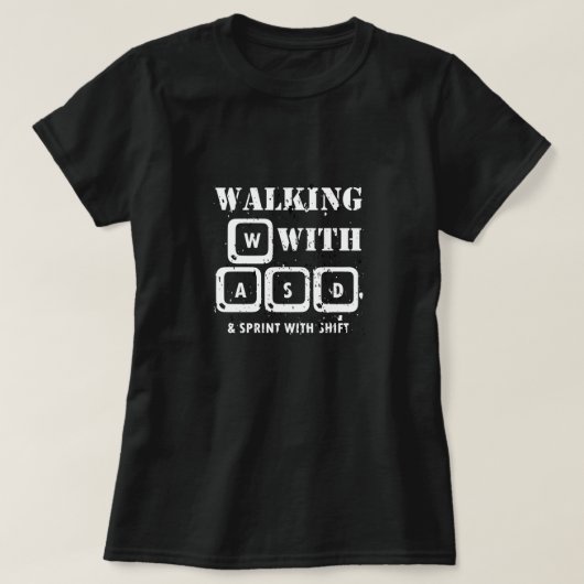 T-shirt WASD - Gamers seulement PC Keyboard Design (Design devant)