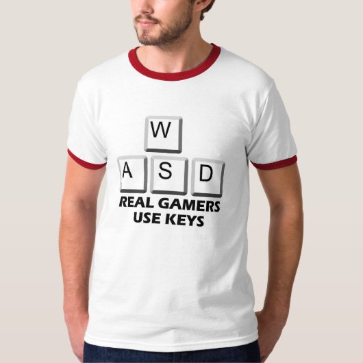 T-shirt WASD - Vraies clés d'utilisation de Gamers (Devant)