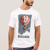 T-shirt Washed Bitcoin logo et hot air balloon design (Devant)