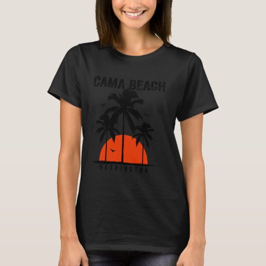 T-shirt Washington Cama Beach Surf Surf (Devant)