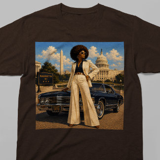 T-shirt Washington DC Âme Rétro Femme Noire Vintage