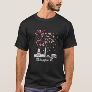 T-shirt Washington Dc Cherry Blossements Monuments Hommes