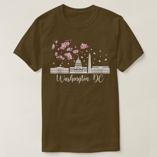 T-shirt Washington DC Cherry Blossoms Monuments Mémoriaux (Design devant)