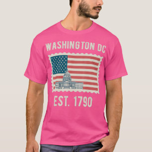 T-shirt Washington DC USA Flag Love Capitol Hill Souvenir 