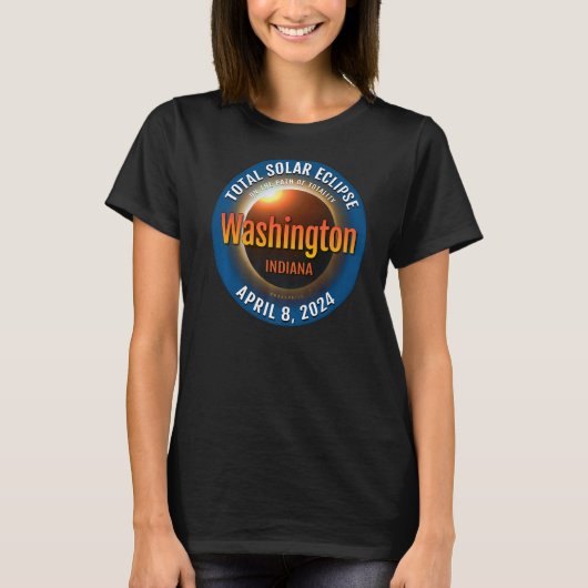 T-shirt Washington Indiana IN Total Solar Eclipse 2024 3 (Devant)
