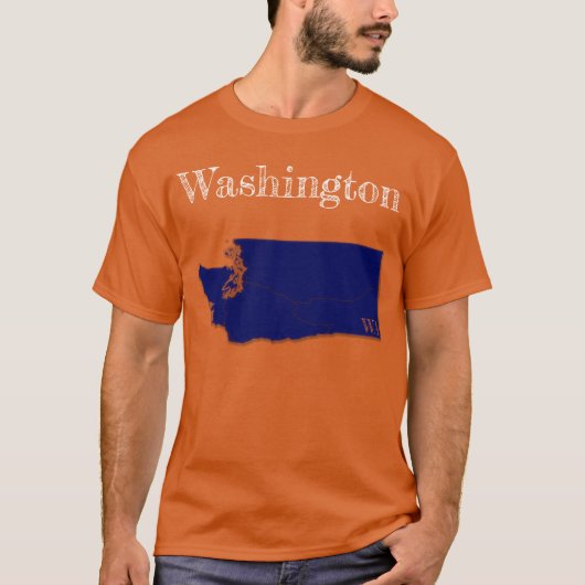 T-shirt Washington Interstates [Conception bleue de la mar (Devant)