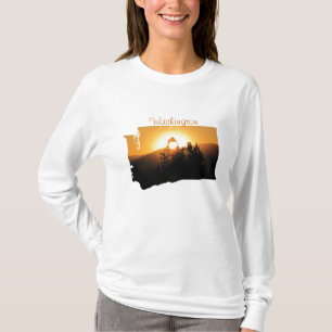 T-shirt Washington, le coucher du soleil à feuillage