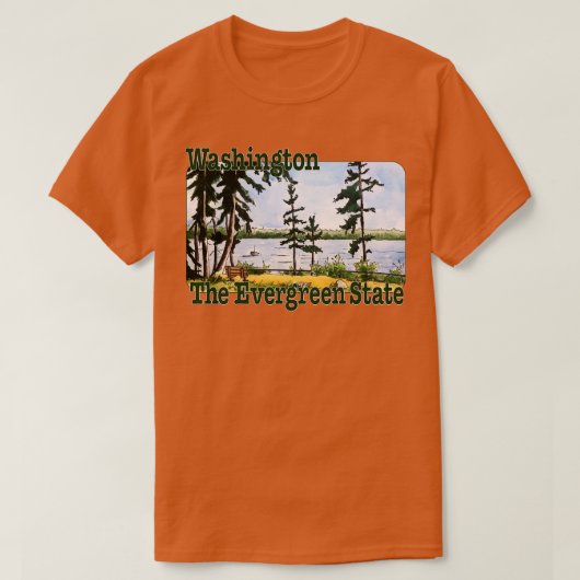 T-shirt Washington L'Etat À feuillage persistant (Design devant)
