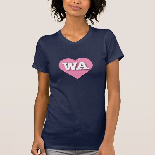 T-shirt Washington Pink Heart - J'aime WA (Devant)