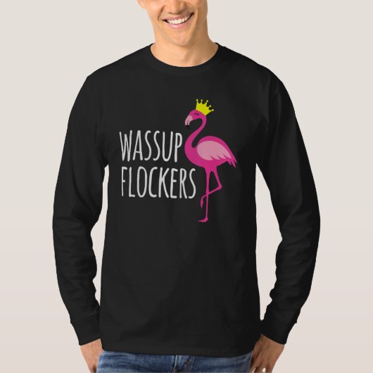 T-shirt Wassup Flockers Pink Flamingo Hipster (Devant)