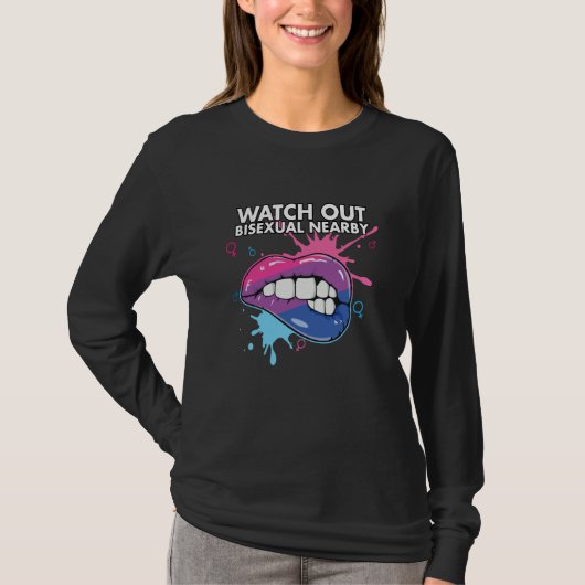 T-shirt Watch Out Bisexual NearBi Bisexual Pride Bisexuali (Devant)