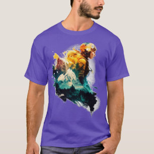 T-shirt Water Color Mountain Escalade Rock Escalade