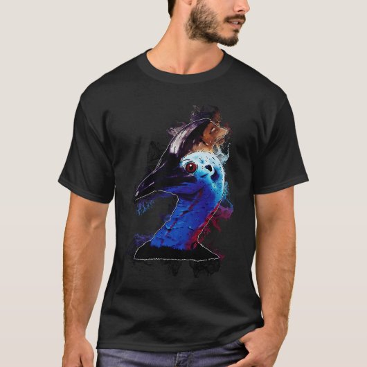 T-shirt Water Splash Bird Head Cassowary (Devant)