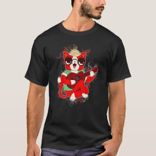 T-shirt Water Splash Chat instrument de musique Ukulele