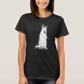 T-shirt Water Splash Proton Science White German Shepherd (Devant)