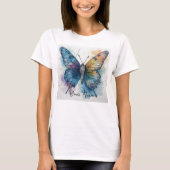 T-shirt Watercolor Butterfly Nature Art Personalized (Devant)