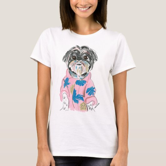 T-SHIRT WATERCOLOR CHIEN PERSONNALISÉ SHIHTZU AJOUTER VOTR (Devant)