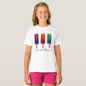 T-shirt Watercolor Cute Popsicle Glaces Creams (Devant entier)