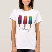 T-shirt Watercolor Cute Popsicle Glaces Creams (Devant)