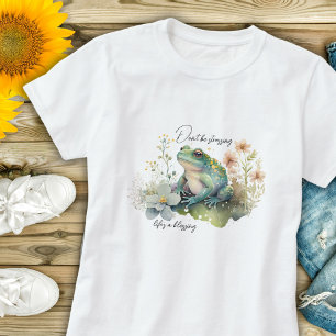 T-shirt Watercolor Frog Don't Be Stressing
