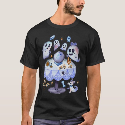 T-shirt Watercolor Ghosts Seance Crystal Ball Halloween Ta (Devant)