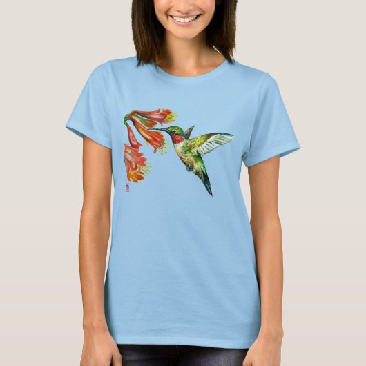 T-shirt Watercolor Hummingbird (Devant)