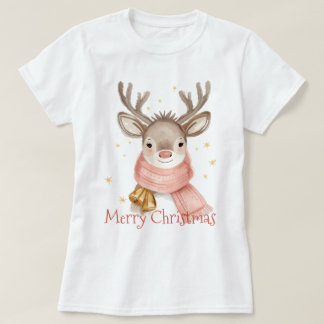 T-shirt Watercolor Reindeer With Gift Custom