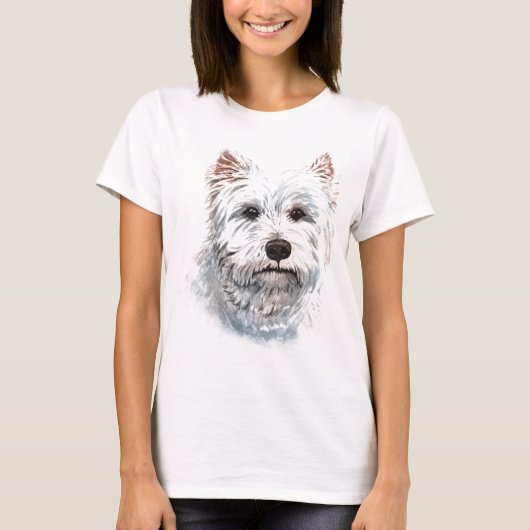 T-shirt Watercolor West Highland White Terrier (Devant)